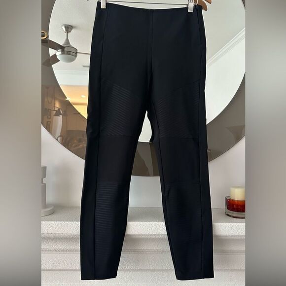Athleta Madison Moto Tight Work Pant Legging Crossover High Rise Black Size 8P - Picture 1 of 6